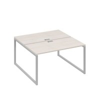 А4 С4 174 ДШ (Дуб шамони/Серый) Рабочая станция на каркасе QUATTRO столы 2х140