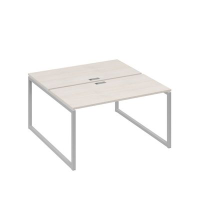 А4 С4 174 ДШ (Дуб шамони/Серый) Рабочая станция на каркасе QUATTRO столы 2х140