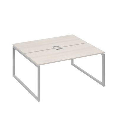 А4 С4 175 ДШ (Дуб шамони/Серый) Рабочая станция на каркасе QUATTRO столы 2х160