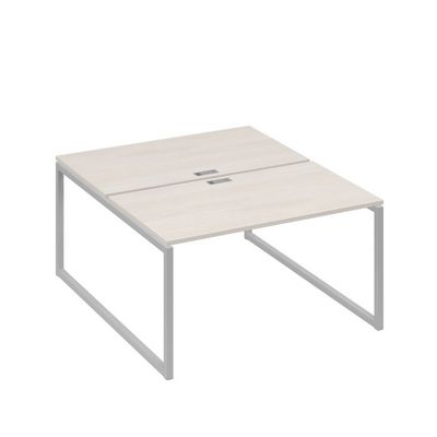 А4 С4 177 ДШ (Дуб шамони/Серый) Рабочая станция на каркасе QUATTRO столы 2х140