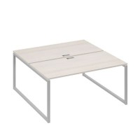 А4 С4 178 ДШ (Дуб шамони/Серый) Рабочая станция на каркасе QUATTRO столы 2х160