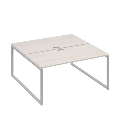 А4 С4 178 ДШ (Дуб шамони/Серый) Рабочая станция на каркасе QUATTRO столы 2х160