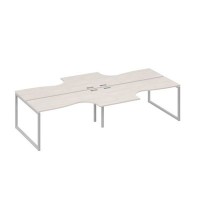 А4 С4 182-2 ДШ (Дуб шамони/Серый) Рабочая станция QUATTRO столы 4х160 Классика