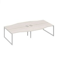 А4 С4 191-2 ДШ (Дуб шамони/Серый) Рабочая станция 4х160 столы Техно каркас QUATTRO