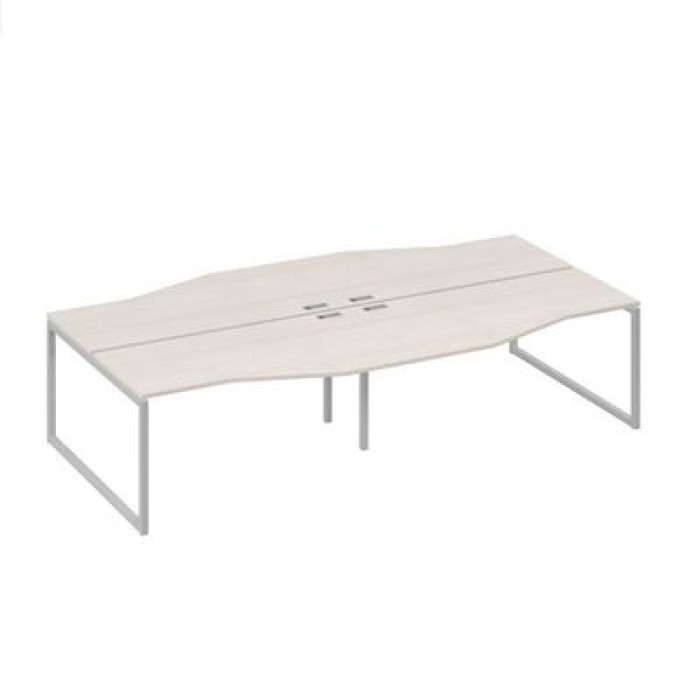 А4 С4 191-2 ДШ Рабочая станция 4х160 столы Техно каркас QUATTRO, дуб шамони цвет ЛДСП, металл серый