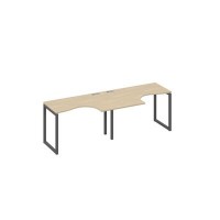 А4 А4 031-2 ДК (Дуб скандинавский/Антрацит) Рабочая станция QUATTRO 2х120 столы Классика эргономичные