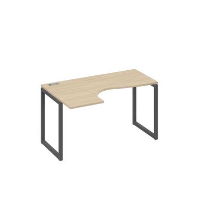 А4 А4 033 ДК (Дуб скандинавский/Антрацит) Стол эргономичный левый "Классика" на металлокаркасе QUATTRO