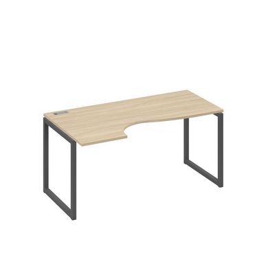 А4 А4 045 ДК (Дуб скандинавский/Антрацит) Стол эргономичный левый "Классика" на металлокаркасе QUATTRO