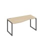 А4 А4 065 ДК (Дуб скандинавский/Антрацит) Стол эргономичный левый "Техно" на металлокаркасе QUATTRO