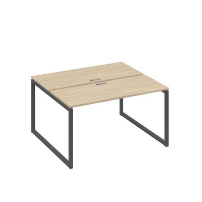 А4 А4 171 ДК (Дуб скандинавский/Антрацит) Рабочая станция на каркасе QUATTRO столы 2х140