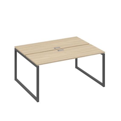 А4 А4 172 ДК (Дуб скандинавский/Антрацит) Рабочая станция на каркасе QUATTRO столы 2х160