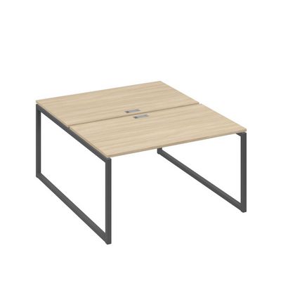 А4 А4 177 ДК (Дуб скандинавский/Антрацит) Рабочая станция на каркасе QUATTRO столы 2х140