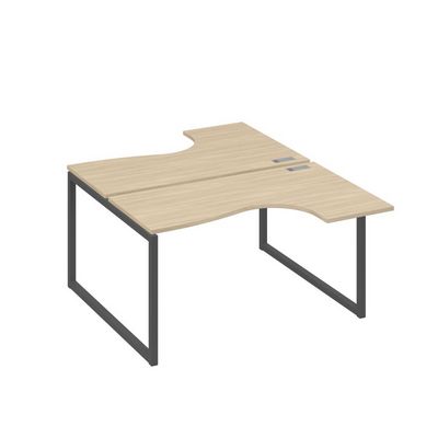 А4 А4 181 ДК (Дуб скандинавский/Антрацит) Рабочая станция опоры QUATTRO столы 2х140 Классика