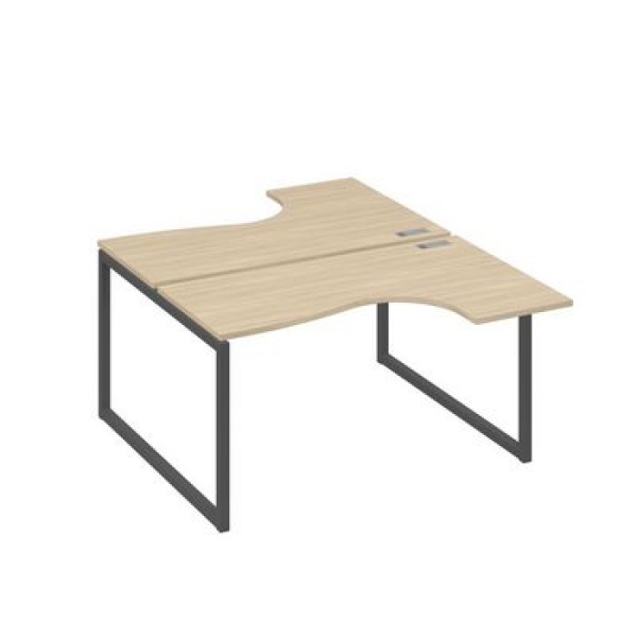 А4 А4 181 ДК Рабочая станция опоры QUATTRO столы 2х140 Классика, дуб скандинавский, металл антрацит