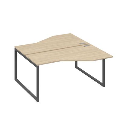 А4 А4 188 ДК (Дуб скандинавский/Антрацит) Рабочая станция опоры QUATTRO со столами Техно 2х160