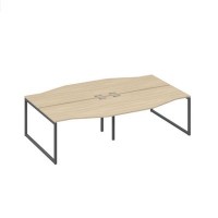 А4 А4 190-2 ДК (Дуб скандинавский/Антрацит) Рабочая станция 4х140 столы Техно каркас QUATTRO