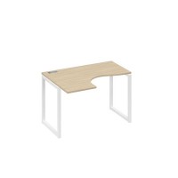 А4 Б4 031 ДК (Дуб скандинавский/Белый) Стол эргономичный левый "Классика" на металлокаркасе QUATTRO