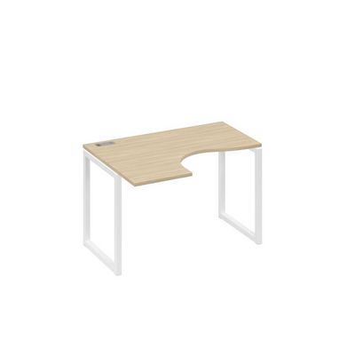 А4 Б4 031 ДК (Дуб скандинавский/Белый) Стол эргономичный левый "Классика" на металлокаркасе QUATTRO