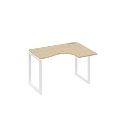 А4 Б4 032 ДК (Дуб скандинавский/Белый) Стол эргономичный правый "Классика" на металлокаркасе QUATTRO