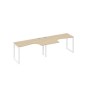 А4 Б4 033-2 ДК (Дуб скандинавский/Белый) Рабочая станция QUATTRO 2х140 столы Классика эргономичные