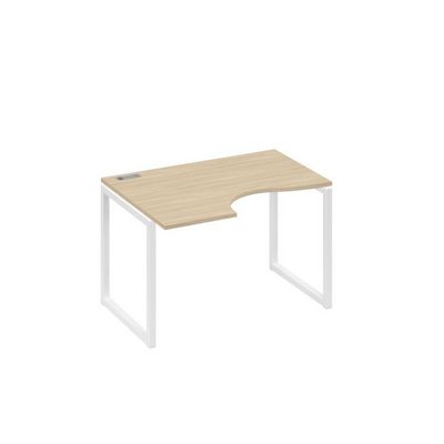 А4 Б4 041 ДК (Дуб скандинавский/Белый) Стол эргономичный левый "Классика" на металлокаркасе QUATTRO
