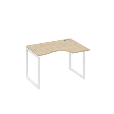 А4 Б4 042 ДК (Дуб скандинавский/Белый) Стол эргономичный правый "Классика" на металлокаркасе QUATTRO