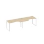 А4 Б4 043-2 ДК (Дуб скандинавский/Белый) Рабочая станция QUATTRO 2х140 столы Классика эргономичные