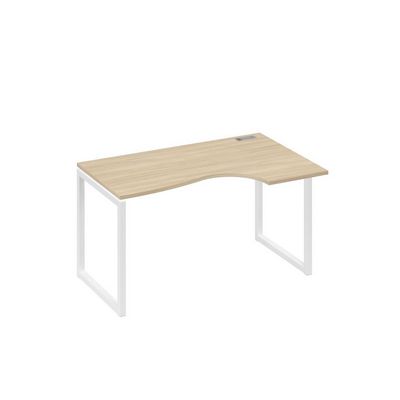 А4 Б4 044 ДК (Дуб скандинавский/Белый) Стол эргономичный правый "Классика" на металлокаркасе QUATTRO
