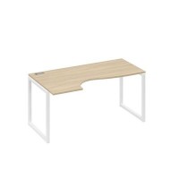А4 Б4 045 ДК (Дуб скандинавский/Белый) Стол эргономичный левый "Классика" на металлокаркасе QUATTRO