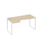 А4 Б4 045 ДК (Дуб скандинавский/Белый) Стол эргономичный левый "Классика" на металлокаркасе QUATTRO