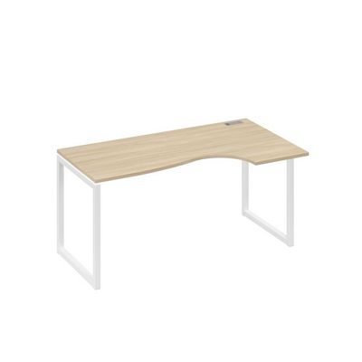 А4 Б4 046 ДК (Дуб скандинавский/Белый) Стол эргономичный правый "Классика" на металлокаркасе QUATTRO