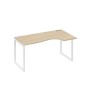 А4 Б4 046 ДК (Дуб скандинавский/Белый) Стол эргономичный правый "Классика" на металлокаркасе QUATTRO