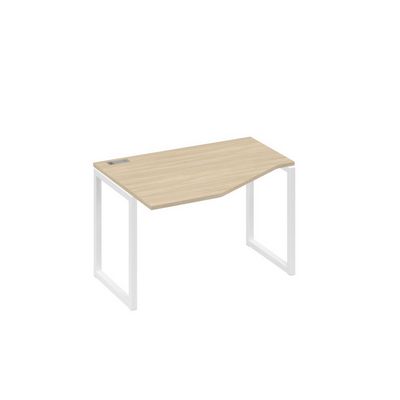 А4 Б4 051 ДК (Дуб скандинавский/Белый) Стол эргономичный левый "Техно" на металлокаркасе QUATTRO