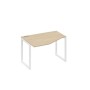 А4 Б4 051 ДК (Дуб скандинавский/Белый) Стол эргономичный левый "Техно" на металлокаркасе QUATTRO