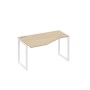 А4 Б4 053 ДК (Дуб скандинавский/Белый) Стол эргономичный левый "Техно" на металлокаркасе QUATTRO