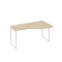 А4 Б4 056 ДК (Дуб скандинавский/Белый) Стол эргономичный правый "Техно" на металлокаркасе QUATTRO