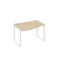 А4 Б4 061 ДК (Дуб скандинавский/Белый) Стол эргономичный левый "Техно" на металлокаркасе QUATTRO