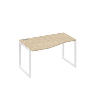 А4 Б4 063 ДК (Дуб скандинавский/Белый) Стол эргономичный левый "Техно" на металлокаркасе QUATTRO
