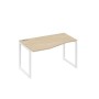 А4 Б4 063 ДК (Дуб скандинавский/Белый) Стол эргономичный левый "Техно" на металлокаркасе QUATTRO