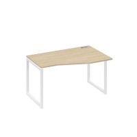 А4 Б4 064 ДК (Дуб скандинавский/Белый) Стол эргономичный правый "Техно" на металлокаркасе QUATTRO