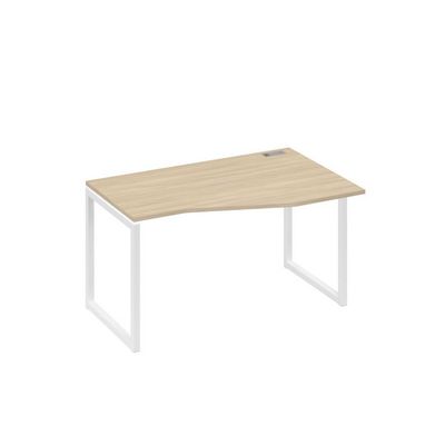 А4 Б4 064 ДК (Дуб скандинавский/Белый) Стол эргономичный правый "Техно" на металлокаркасе QUATTRO