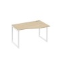 А4 Б4 064 ДК (Дуб скандинавский/Белый) Стол эргономичный правый "Техно" на металлокаркасе QUATTRO