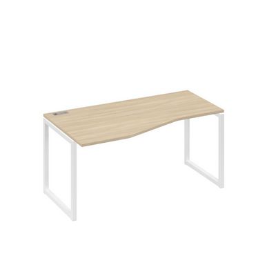 А4 Б4 065 ДК (Дуб скандинавский/Белый) Стол эргономичный левый "Техно" на металлокаркасе QUATTRO