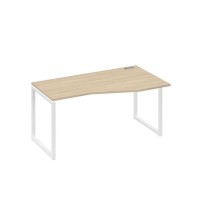 А4 Б4 066 ДК (Дуб скандинавский/Белый) Стол эргономичный правый "Техно" на металлокаркасе QUATTRO