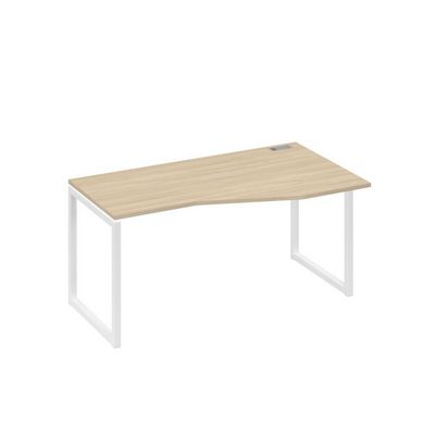 А4 Б4 066 ДК (Дуб скандинавский/Белый) Стол эргономичный правый "Техно" на металлокаркасе QUATTRO