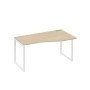 А4 Б4 066 ДК (Дуб скандинавский/Белый) Стол эргономичный правый "Техно" на металлокаркасе QUATTRO