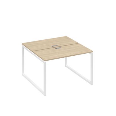 А4 Б4 170 ДК (Дуб скандинавский/Белый) Рабочая станция на каркасе QUATTRO столы 2х120