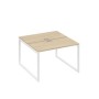 А4 Б4 170 ДК (Дуб скандинавский/Белый) Рабочая станция на каркасе QUATTRO столы 2х120