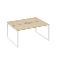 А4 Б4 172 ДК (Дуб скандинавский/Белый) Рабочая станция на каркасе QUATTRO столы 2х160