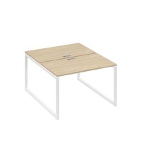 А4 Б4 173 ДК (Дуб скандинавский/Белый) Рабочая станция на каркасе QUATTRO столы 2х120